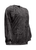 Washed hooded tunic with cross patches