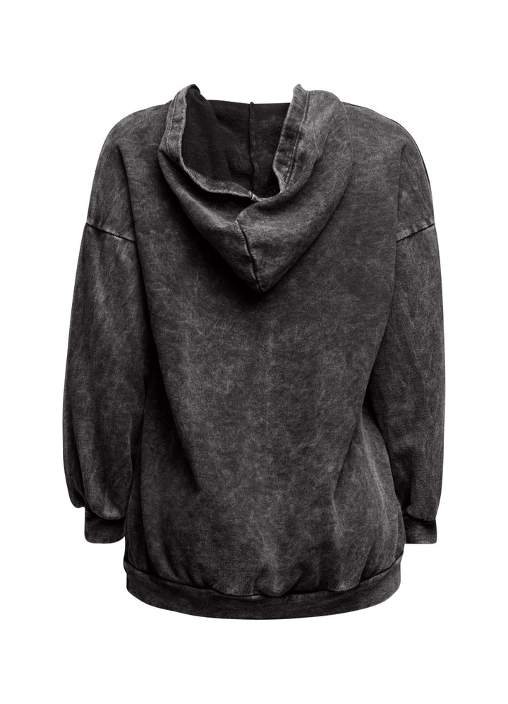 Washed hooded tunic with cross patches