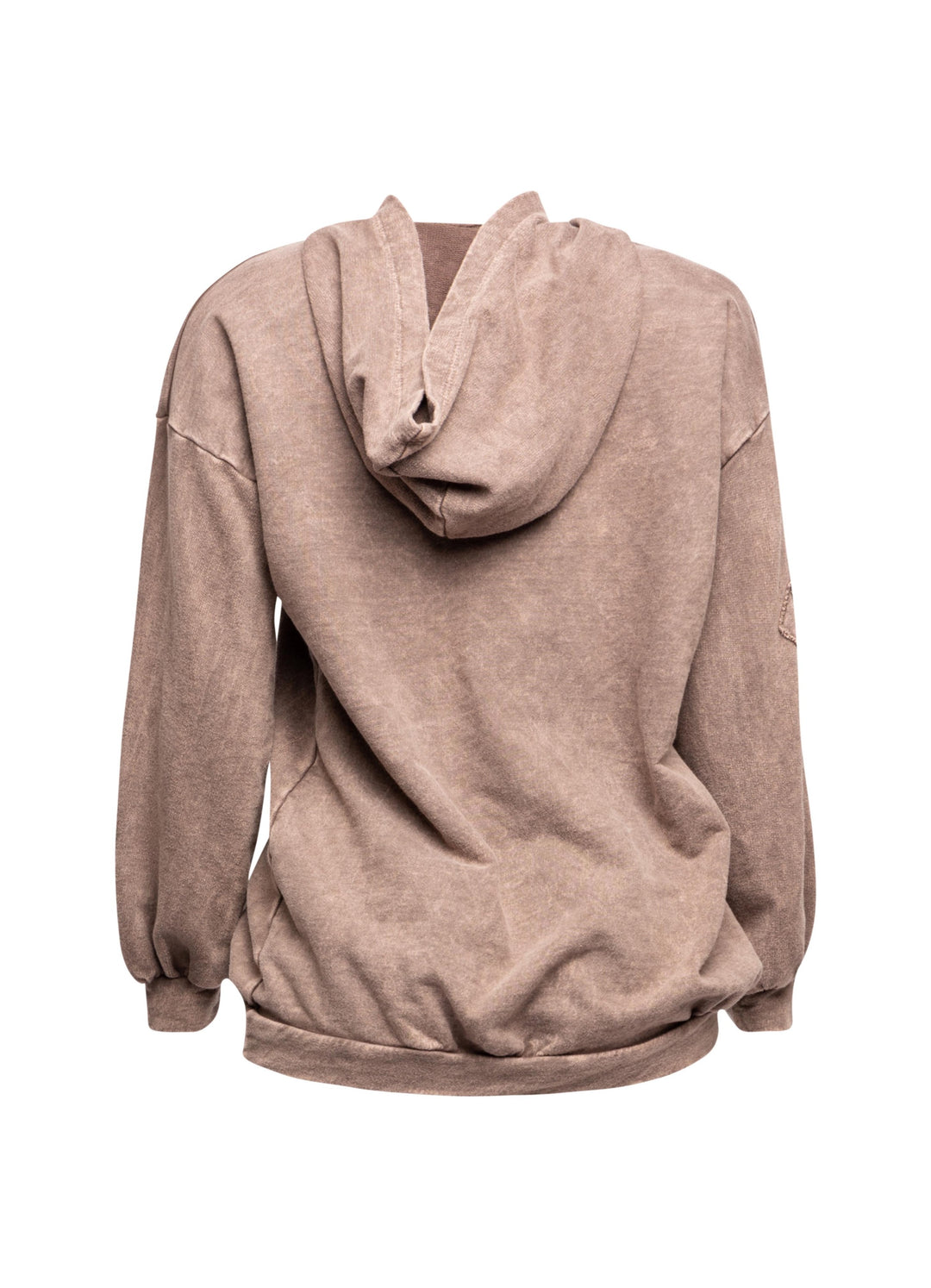 Washed hooded tunic with cross patches