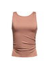 Sleeveless boat neck rib top