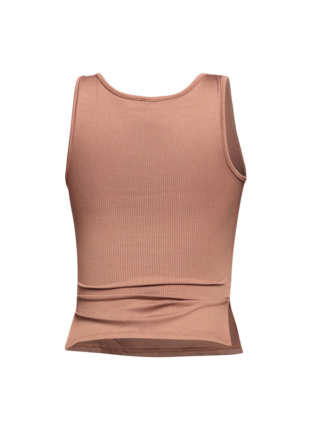Sleeveless boat neck rib top
