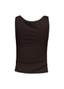 Sleeveless boat neck rib top