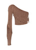 One shoulder fringe top
