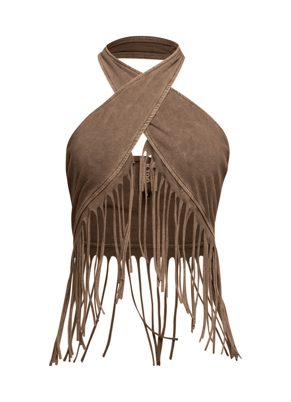 Fringe halter top