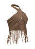 Fringe halter top