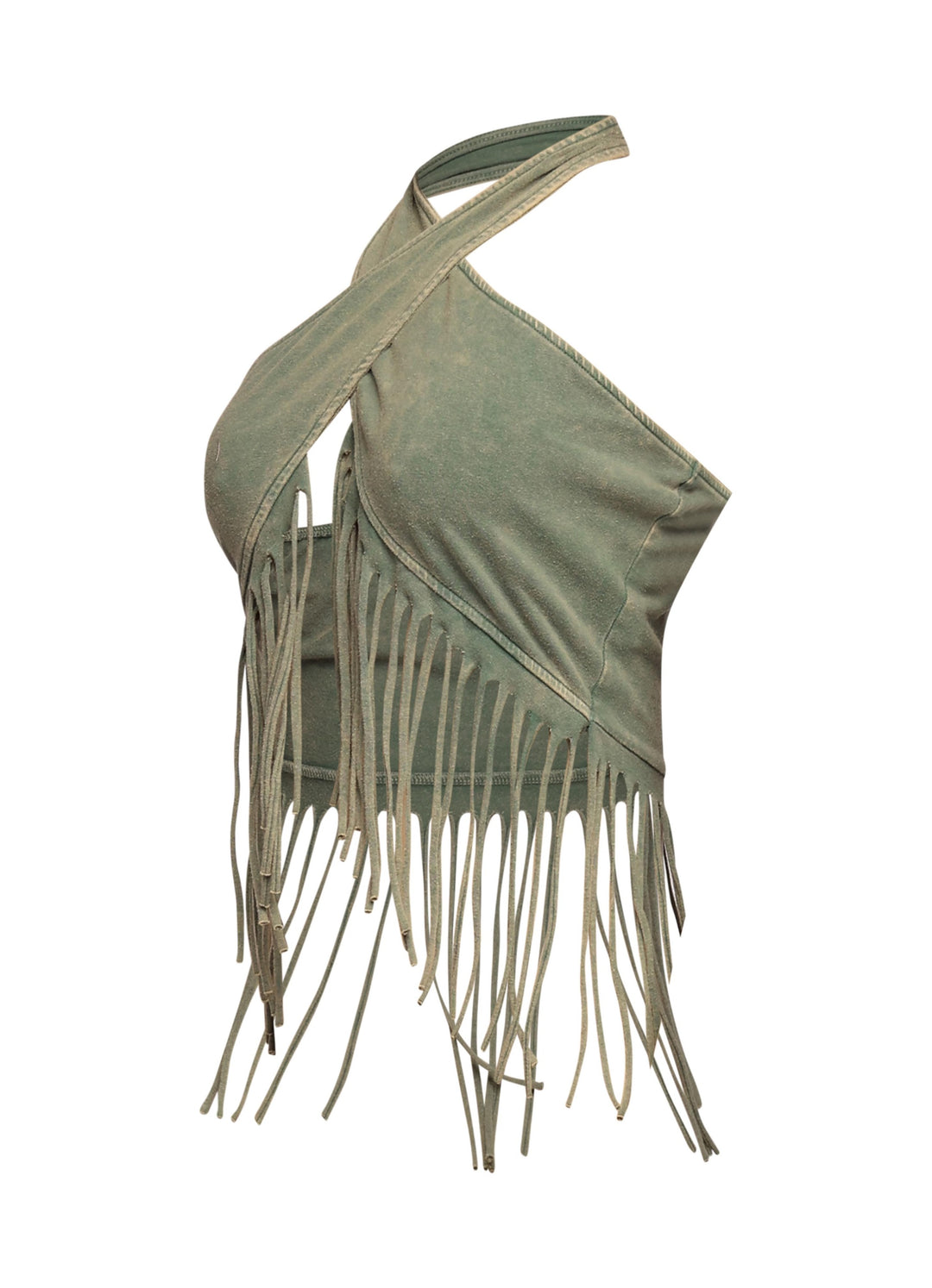Fringe halter top