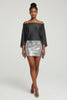 Glow Motion Off Shoulder Shimmer Top