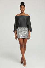 Glow Motion Off Shoulder Shimmer Top