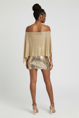 Glow Motion Off Shoulder Shimmer Top