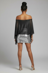 Glow Motion Off Shoulder Shimmer Top