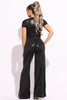 Crop top and wide leg pants set