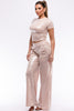 Crop top and wide leg pants