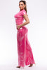 Crop top and wide leg pants