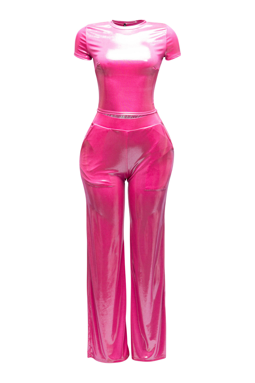 Crop top and wide leg pants