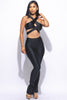 Cut out top & tide bottom pants set