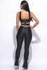 Cut out top & tide bottom pants set