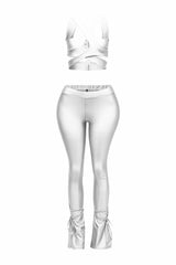 Cut out top & tide bottom pants set