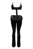 Bow detailed cut-out sexy pants top