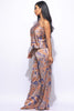 Satin one shoulder flowy set with wide leg pants