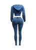 Mineral washed hood top & leggings set