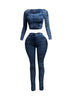 All over ruched top & pants set