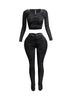 All over ruched top & pants set