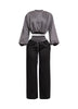Balloon top and wide leg pants set