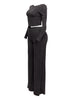 Glittered open back top and pant set
