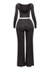 Glittered open back top and pant set