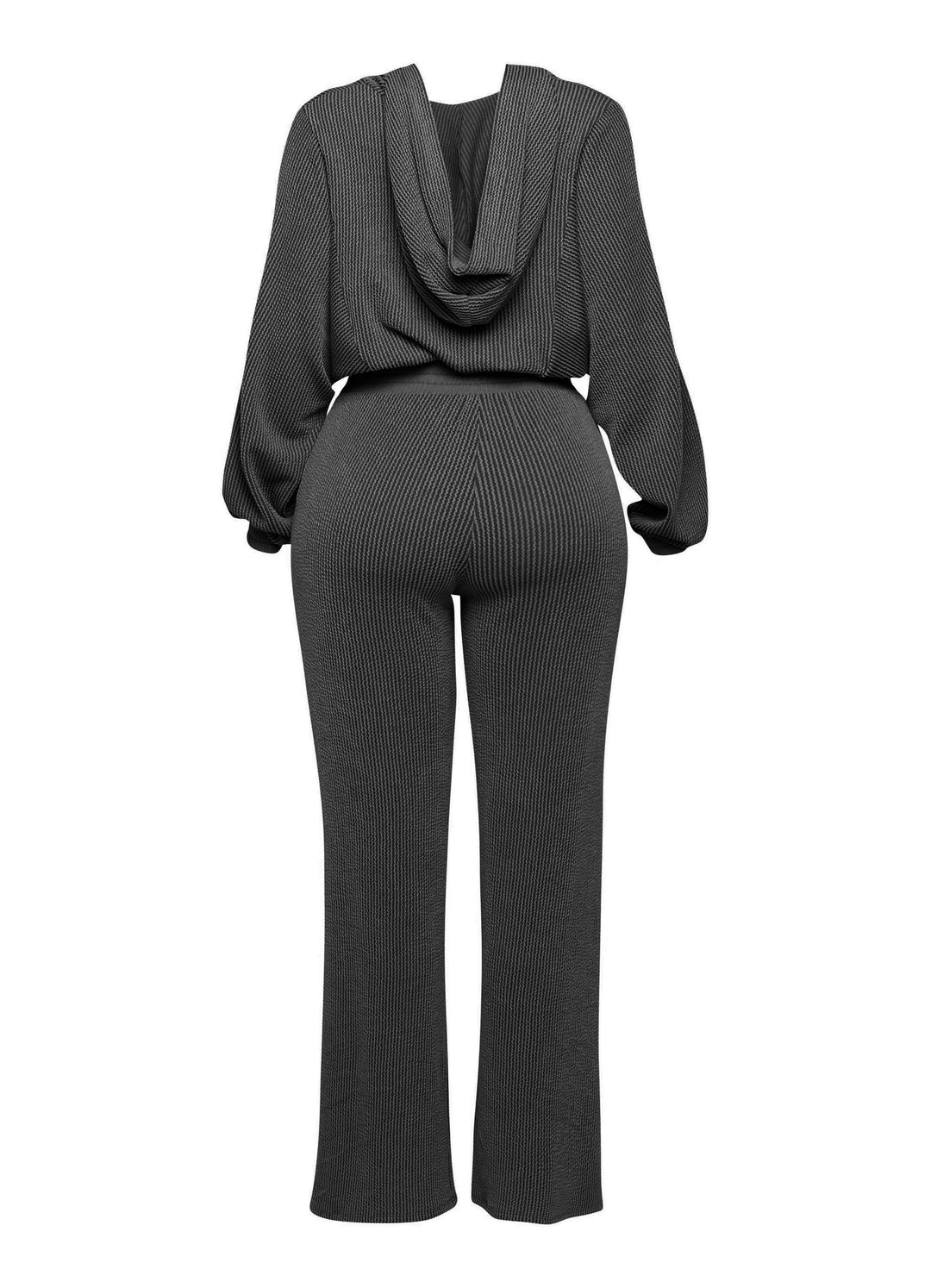 Zipper closure hoodie jacket & pants set