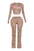 Glam Vibes Leopard Zip Hoodie Set.