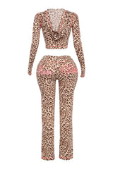 Glam Vibes Leopard Zip Hoodie Set.