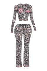 Glam Vibes Leopard Zip Hoodie Set.
