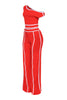 Color contrast detailed off shoulder SET.