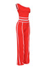 Color contrast detailed off shoulder SET.