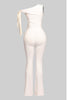 One shoulder tied detailed pants set