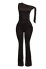 One shoulder tied detailed pants set