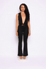 Curve Call Deep V Twist Front Top and Flare Pant Set