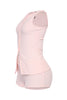 Blush pink sleepwear set with snap front top and stretch shorts