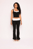Color contrast tank top and foldover band pant set