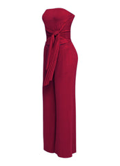 After Party Energy Strapless Tie Jumpsuit