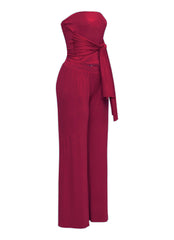 After Party Energy Strapless Tie Jumpsuit