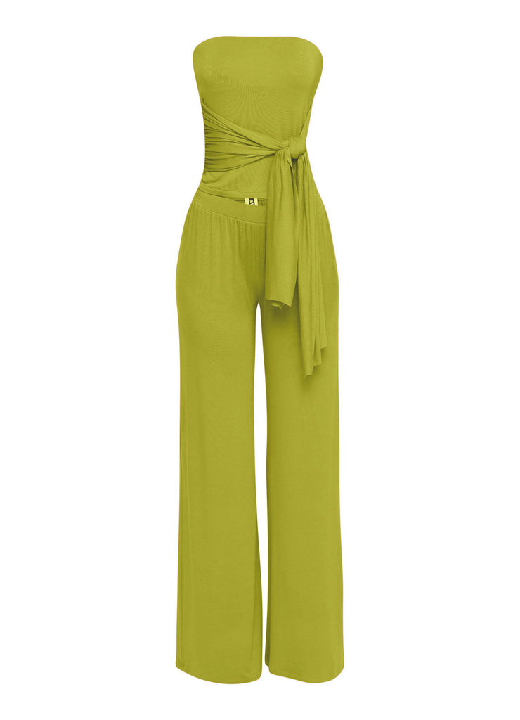 After Party Energy Strapless Tie Jumpsuit