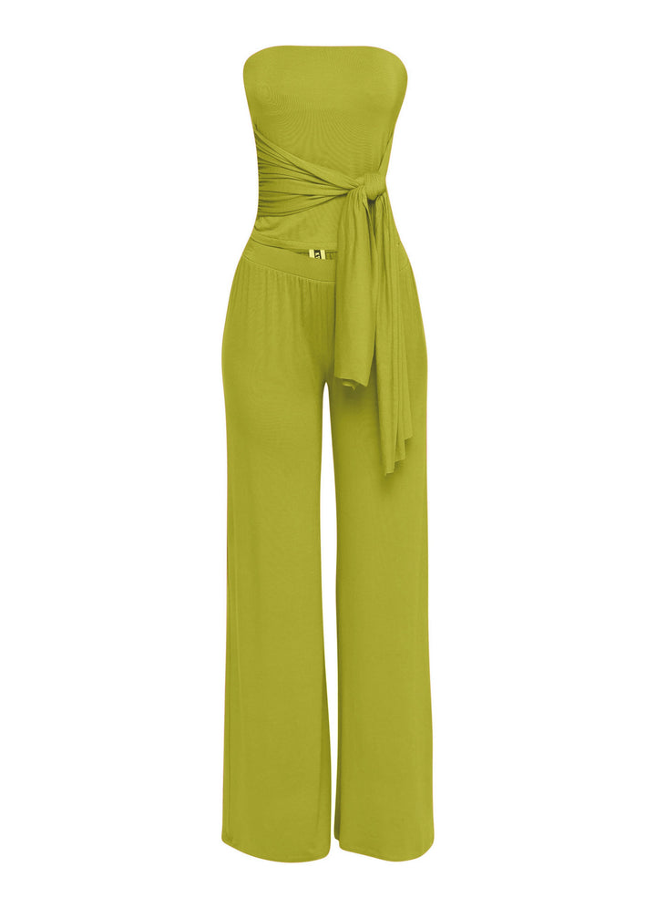 After Party Energy Strapless Tie Jumpsuit..