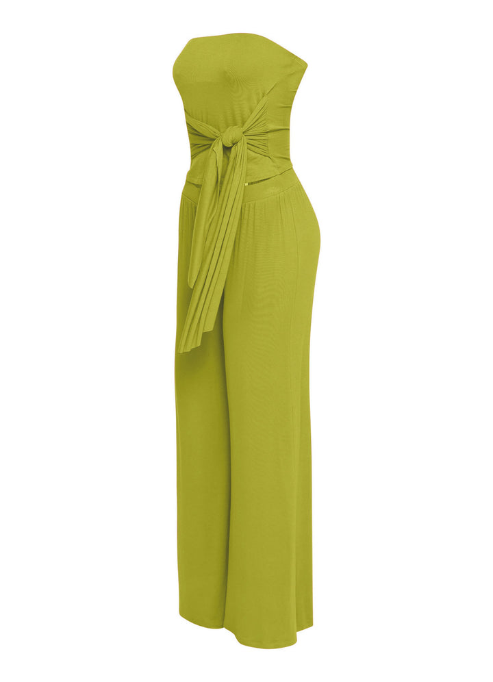 After Party Energy Strapless Tie Jumpsuit..