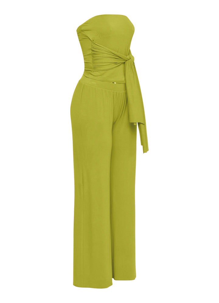 After Party Energy Strapless Tie Jumpsuit..