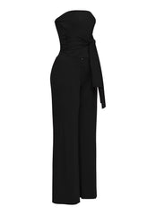 After Party Energy Strapless Tie Jumpsuit