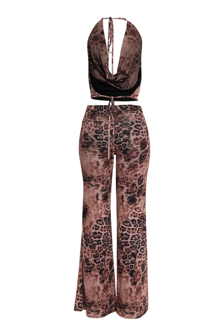 Wild Intentions Halter Top and Wide Leg Pant Set.