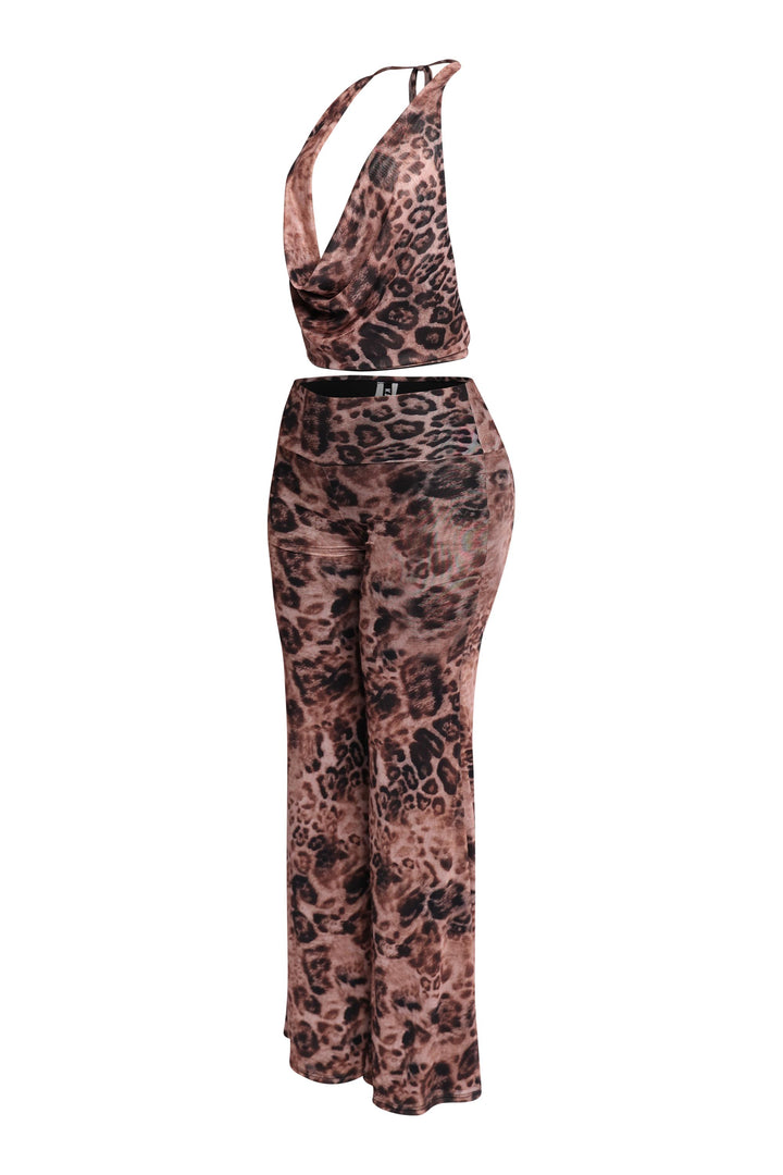 Wild Intentions Halter Top and Wide Leg Pant Set.