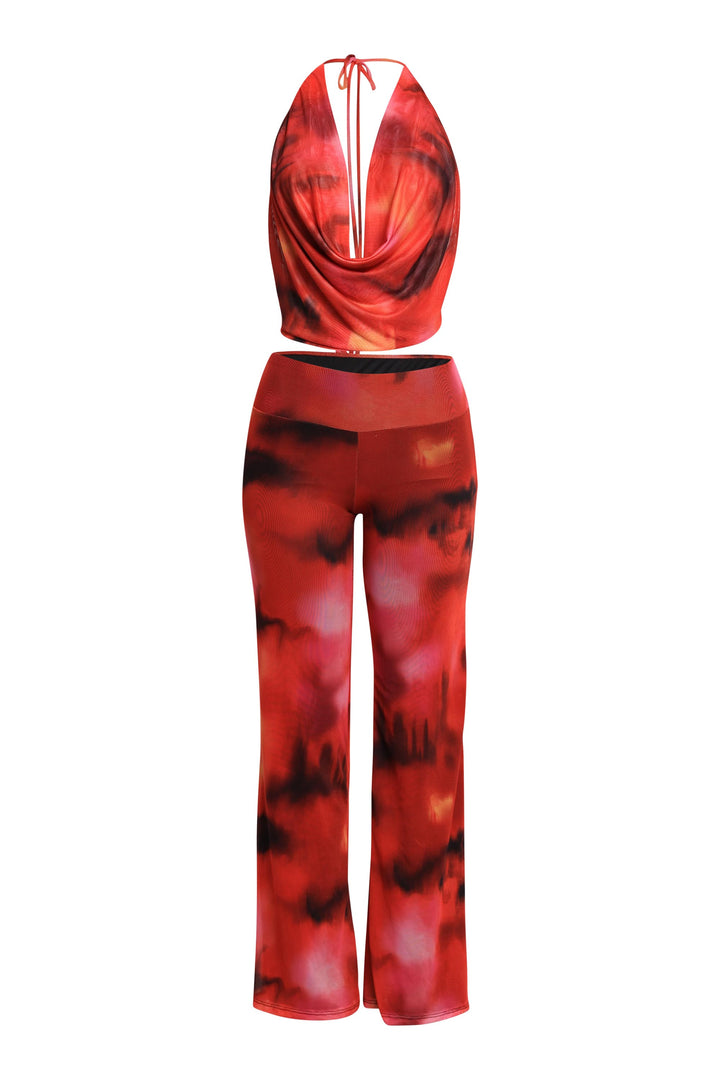 Wild Intentions Halter Top and Wide Leg Pant Set.